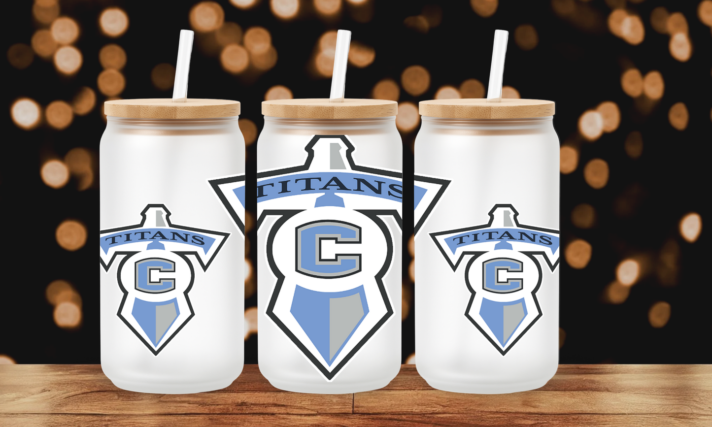 Titans Sublimation Frosted Glass Cup
