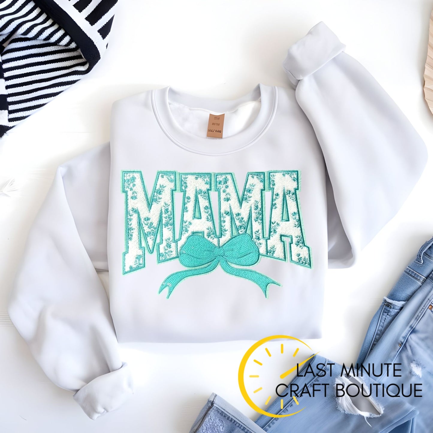 Crewneck with MAMA patch (mint)