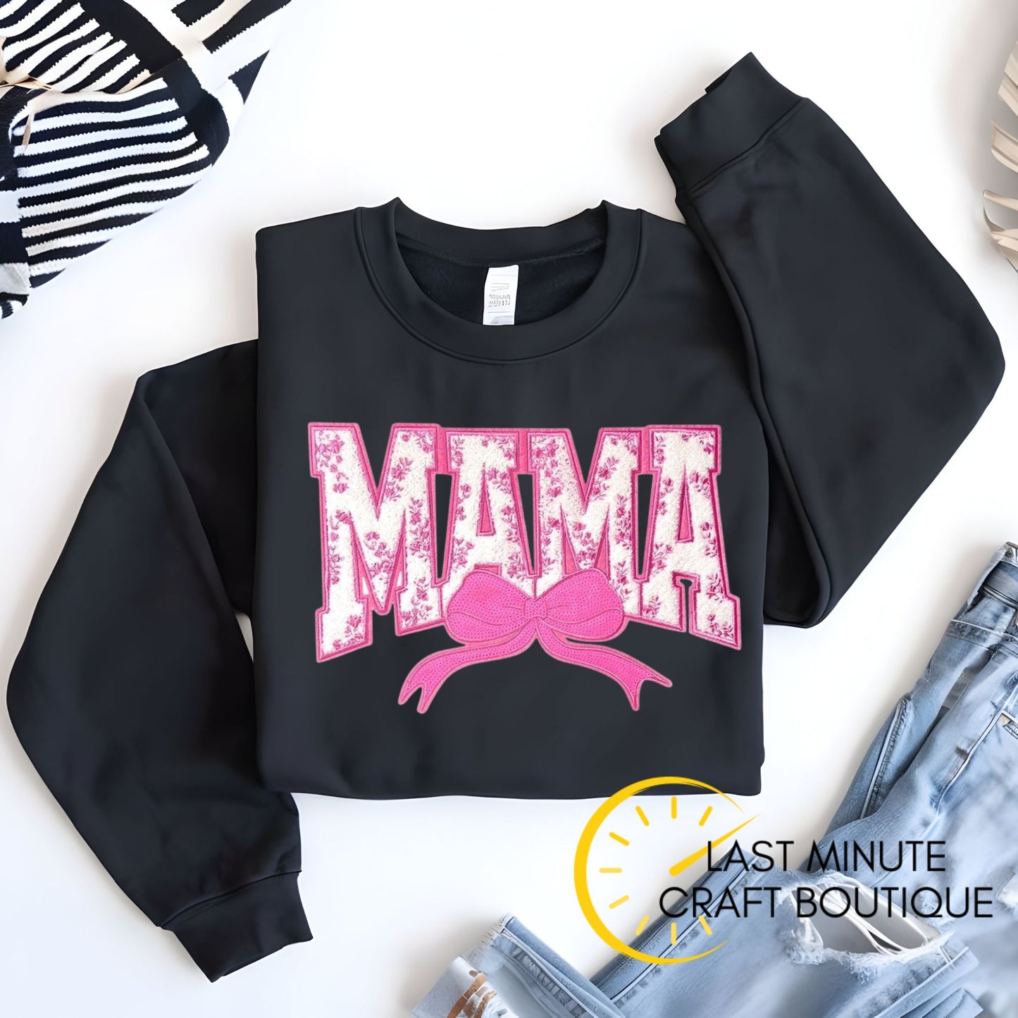 Crewneck with MAMA patch (pink)