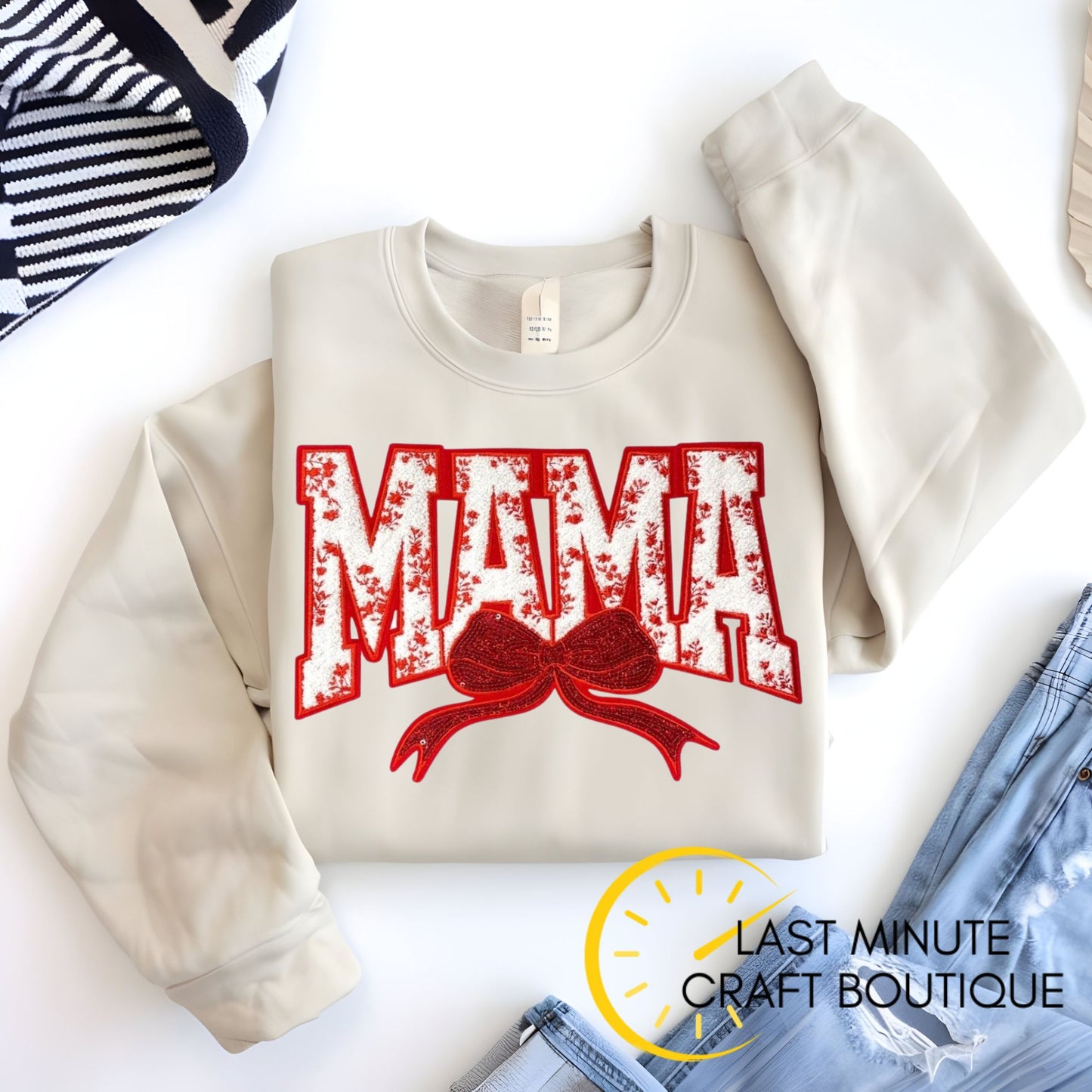 Crewneck with MAMA patch (red)