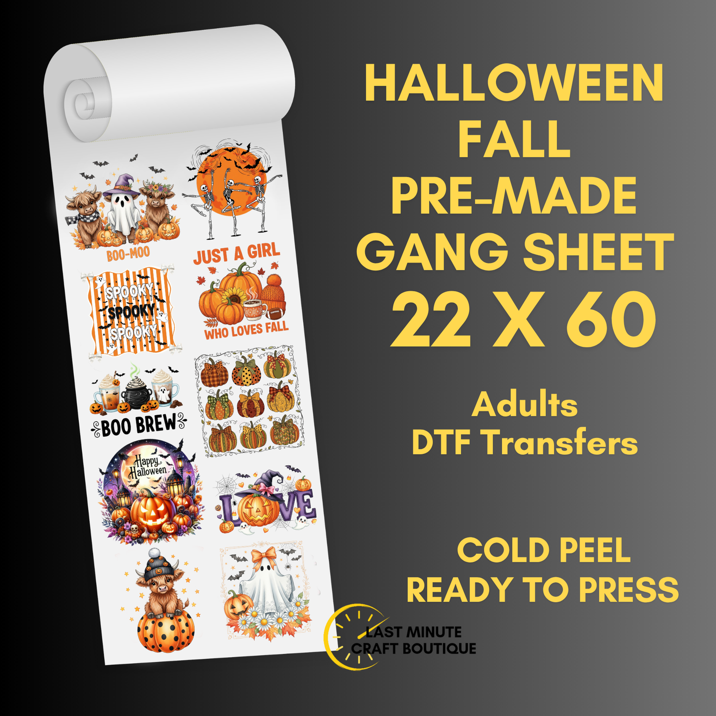 Halloween & Fall Pre-made Gang Sheet