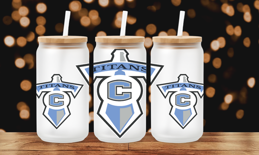 Titans Sublimation Frosted Glass Cup
