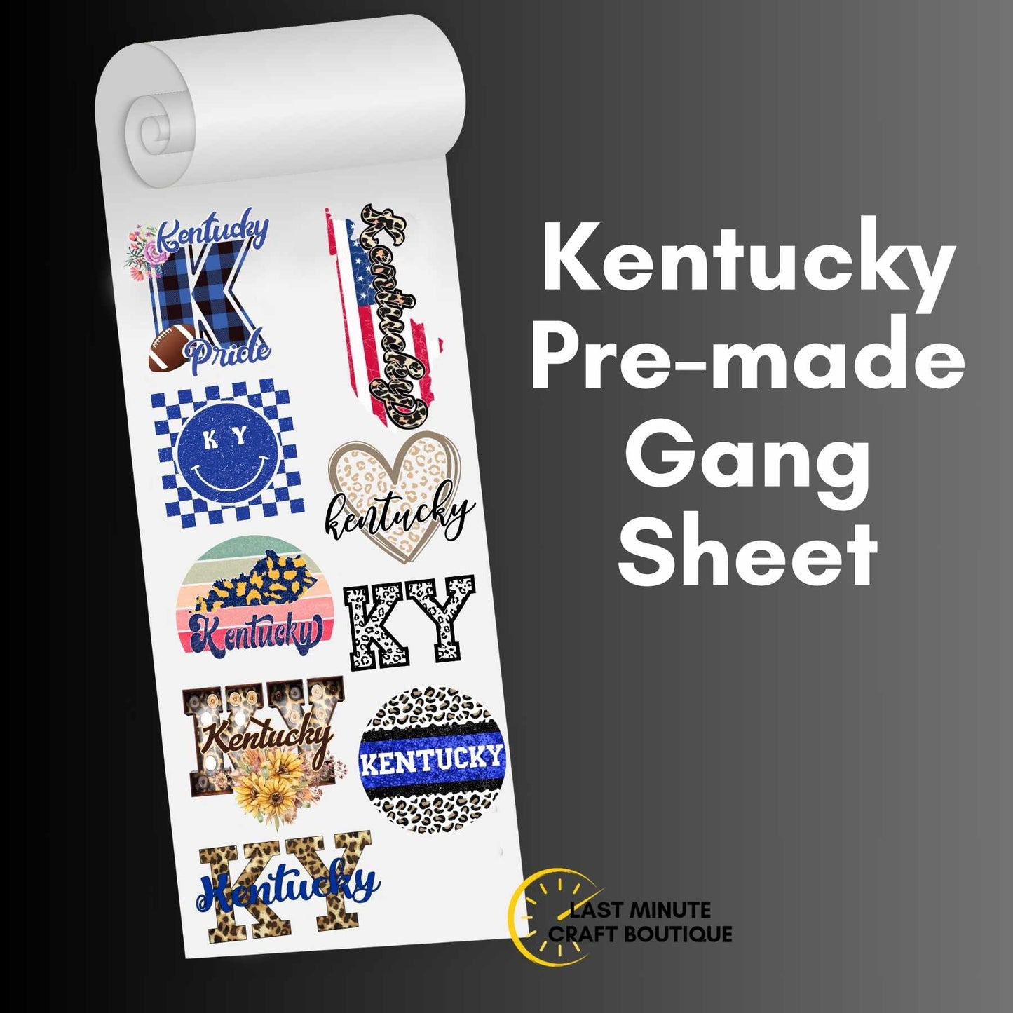 Kentucky Pre-made Gang Sheet