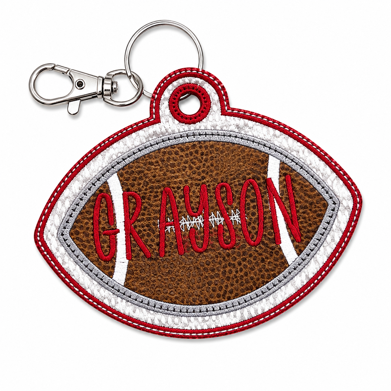 Embroidery- Football Bag Tag
