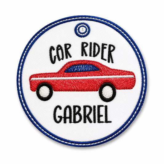 Embroidery- Car Rider Bag Tag