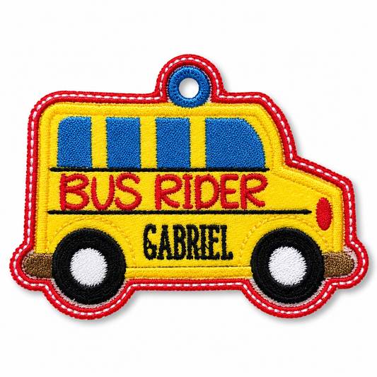Embroidery- Bus Rider Bag Tag