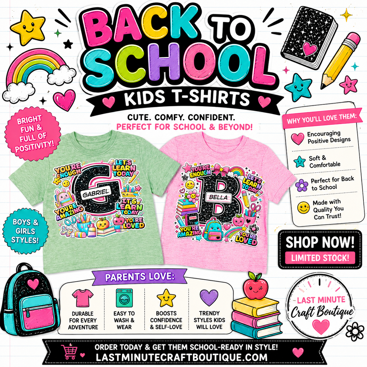 Tshirt- Composition Notebook Letters